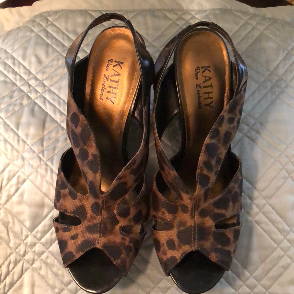 Kathy Van Zeeland Wedge Strapped Sandals